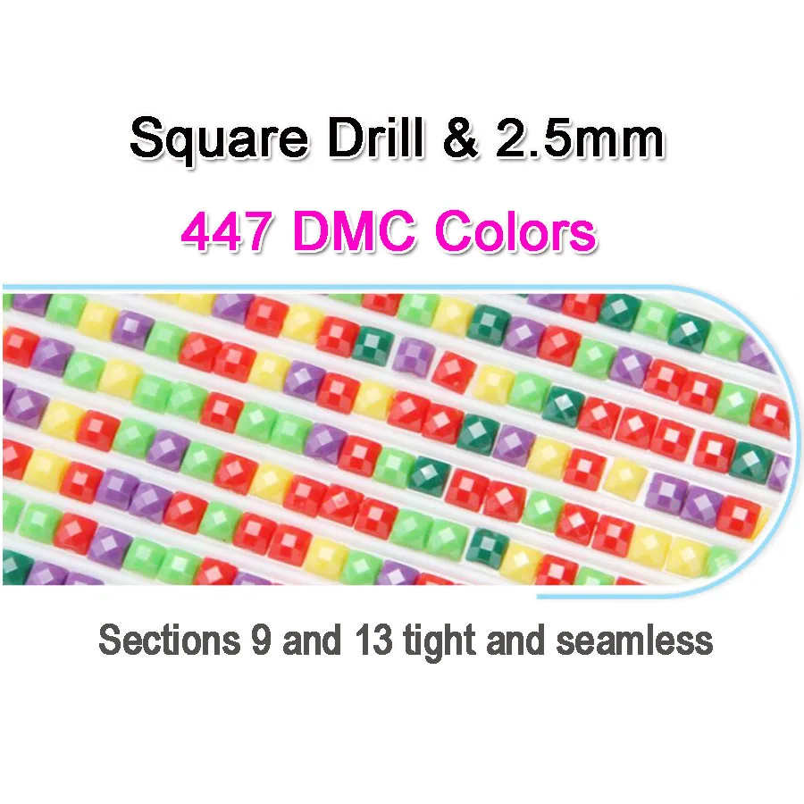 Wholesale DIY DMC 447 Colors freely choose Square Round Drill Diamond Painting Embroidery Rhinestone crystal Beads Accessory