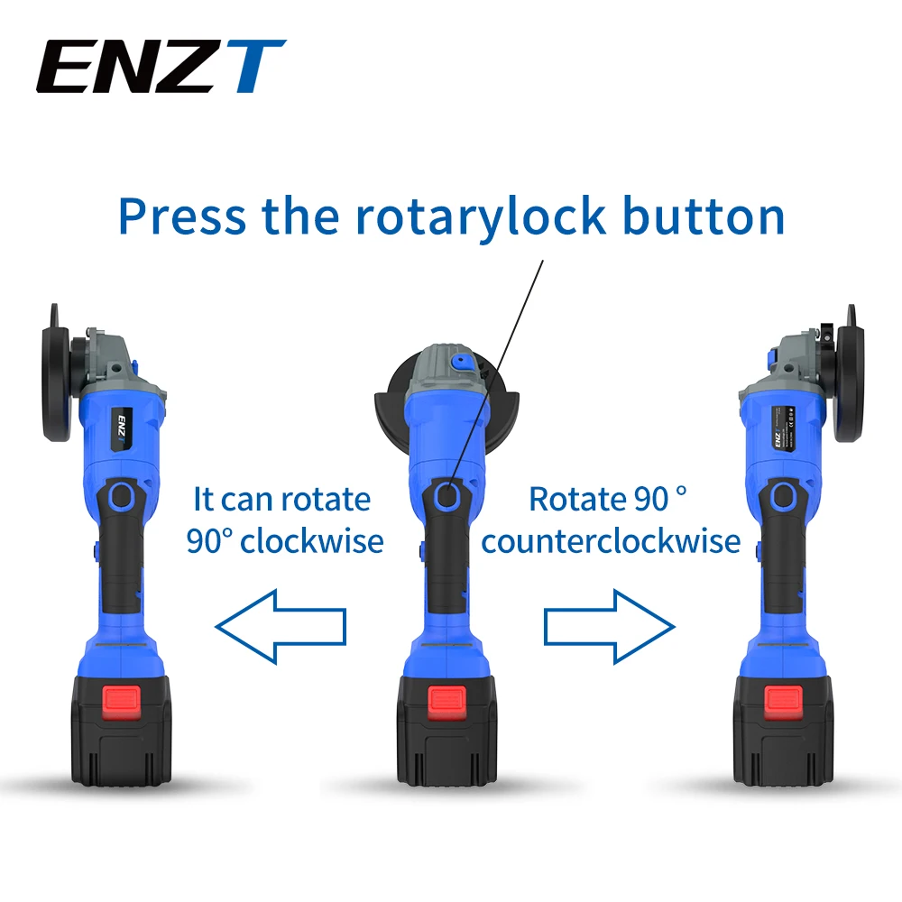 ENZT 100/125Mm Gerinda Sudut Tanpa Kabel Tanpa Sikat Alat Listrik DIY Bulgaria Mesin Penggiling Pemoles Listrik dengan Makita
