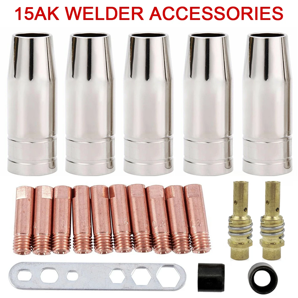 

20Pcs Mig Welder Consumable Accessory Nozzles Contact Tips Holders Conductive Tips For 15AK MB15 Mig Co2 Welding Torch