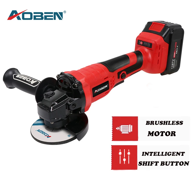 AOBEN Cordless Angle Grinder 21V Brushless Electric Angle Grinder Rechargeable Cutting Sading Polishing Rust Remoral Power Tools