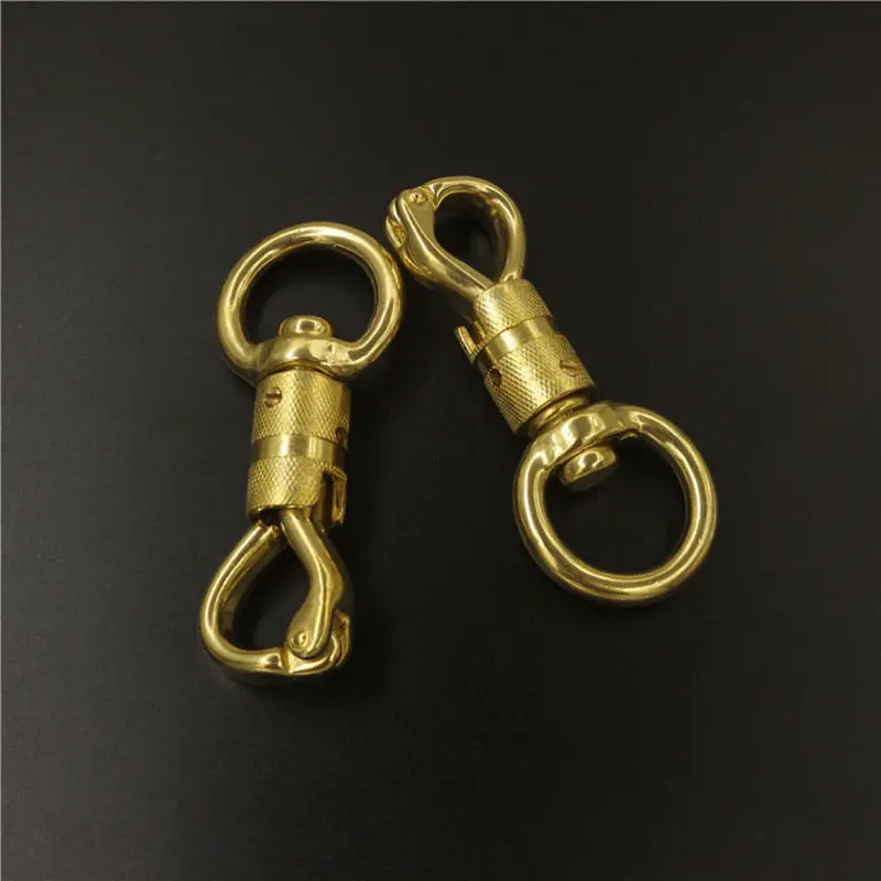 1piece Solid Brass Heavy Duty Swivel Eye Snap Hook Horse Gear leather craft dog pet neck belt strap hook buckle high quality