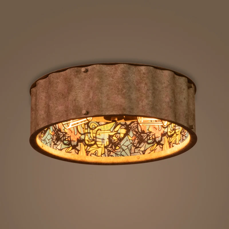 American style retro antique graffiti industrial ceiling lamp balcony porch corridor corridor ceiling lamp image 3