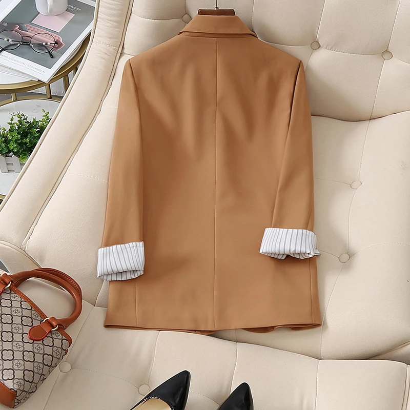 Blazers Coat Women Minimalist Solid Outwear Loose Elegant Retro Office Fashion High Street Feminine All-match Spring Comfortable