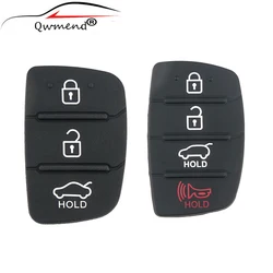 Fundas de piezas de automóviles, almohadilla de Botón de goma para llave de coche para HYUNDAI ix45 Santa Fe 2013-2014, carcasa de 4 botones