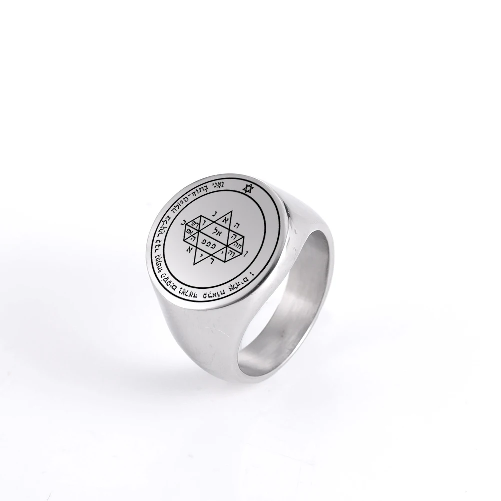 TEAMER Anello Con Sigillo Dei 7 Arcangeli In Acciaio Inossidabile - Foto 8