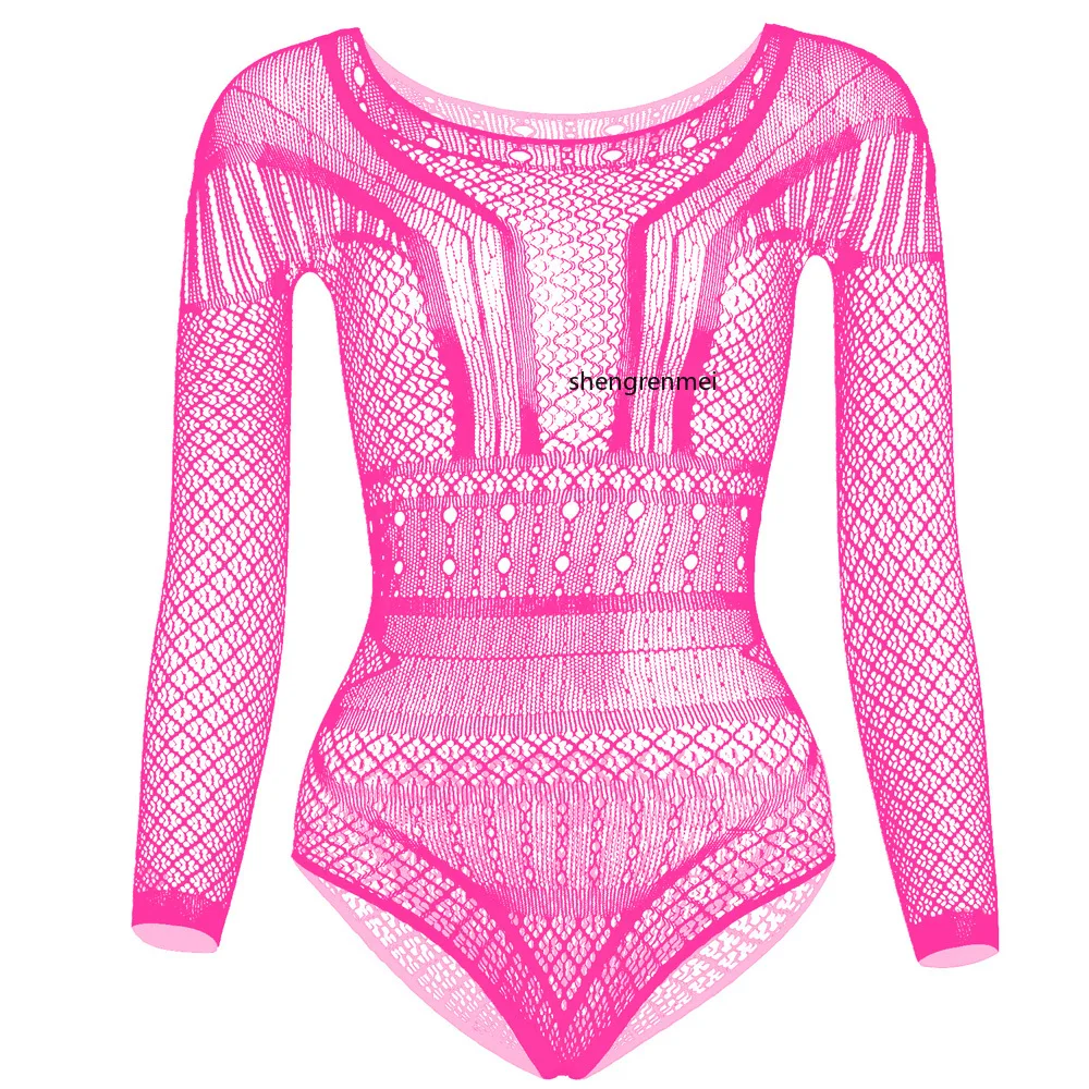 Gay Long Sleeve Lingerie Men\'s Sexy Underwear Geometry Breathable Fishnet Bodysuit Sissy Teddies New Exotic Apparel Dropshipping