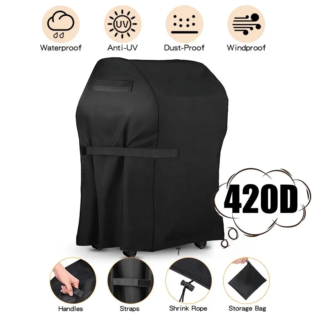 420D BBQ Cover Outdoor Dust Waterproof Anti UV Duty Oxford Cloth Grill Cover Rain Protective Outdoor Barbecue Cover Dropshipping