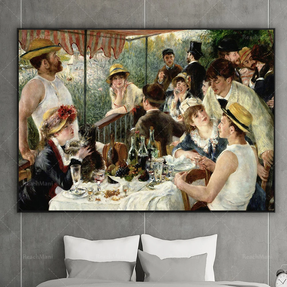 Boating Luncheon-Pierre-Auguste Renoir masterpiece classic art products, mural decoration home poster