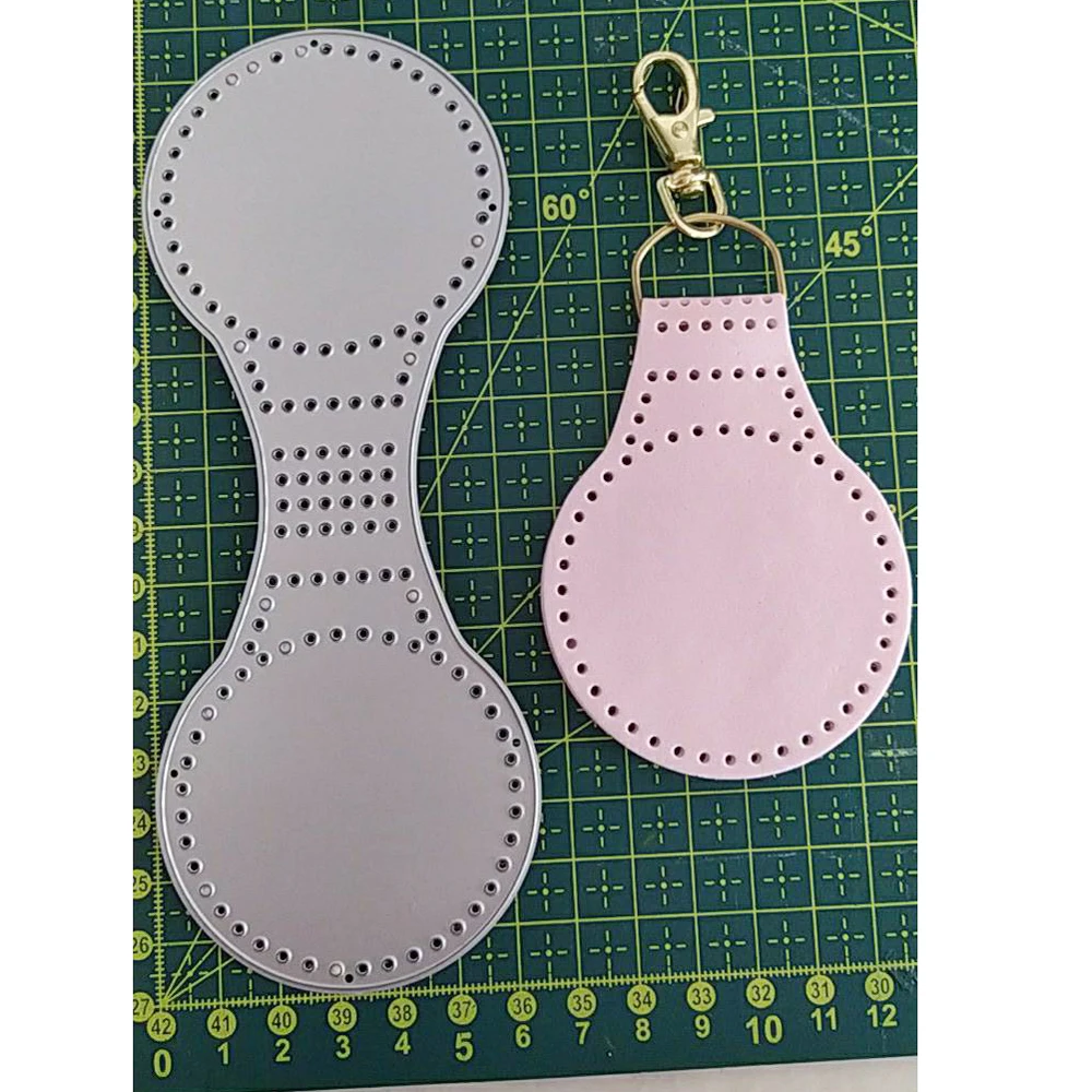 Stitched Key Fob Metal Cutting Dies Decorative Scrapbooking Steel Craft Die Cut Embossing Paper Cards Stencils