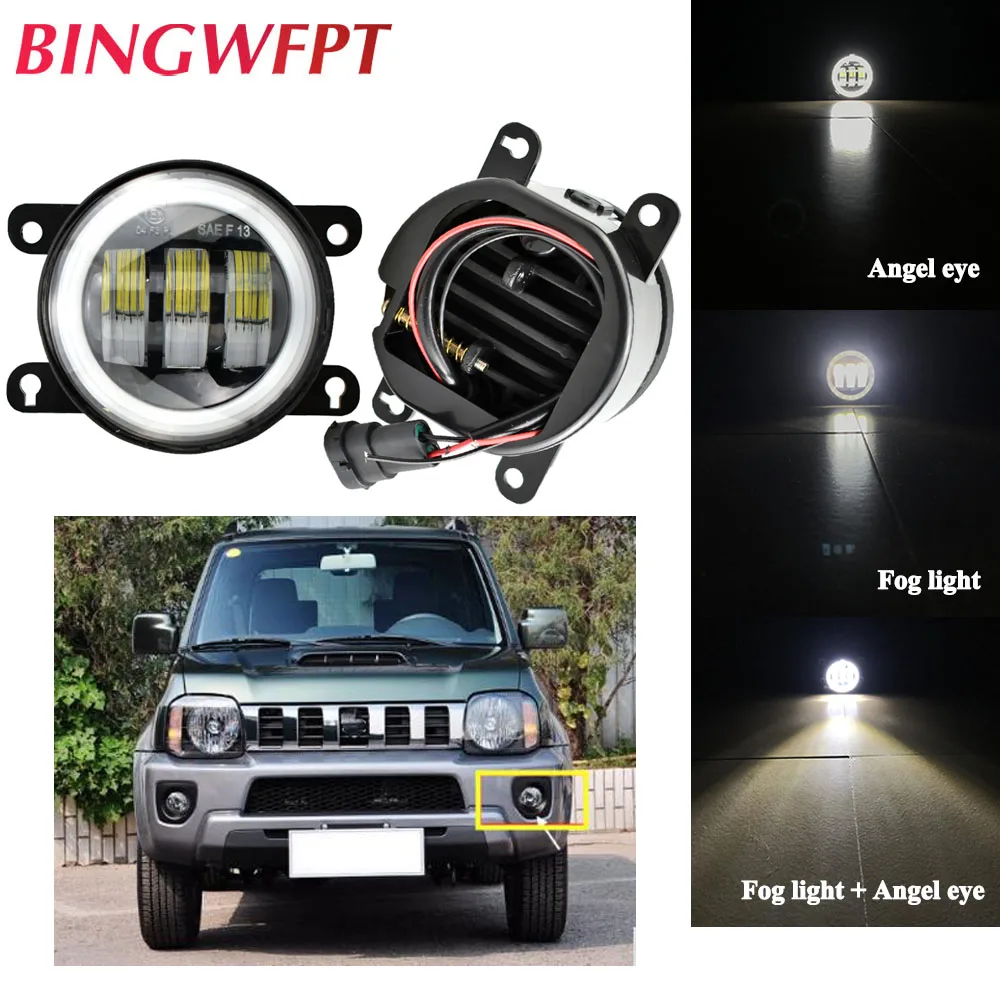 

For Suzuki Jimny FJ Closed Off-Road Vehicle 1998-2014 Car H11 LED Fog Light Angel Eye Daytime Running Light DRL 12V