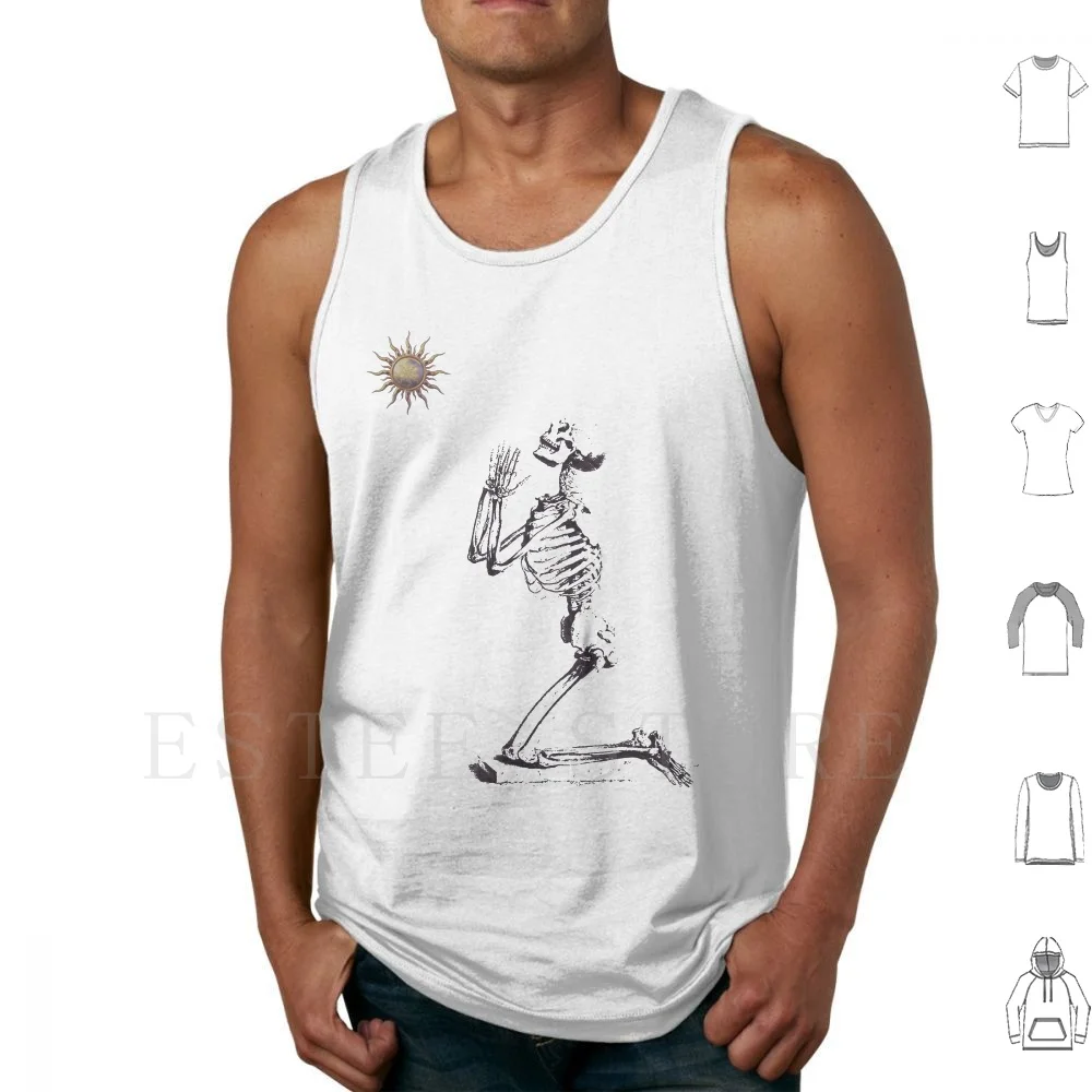 Waiting For Godot Tank Tops Vest Sleeveless Death Godot Praying Samuel Beckett Skeleton Revolution The End