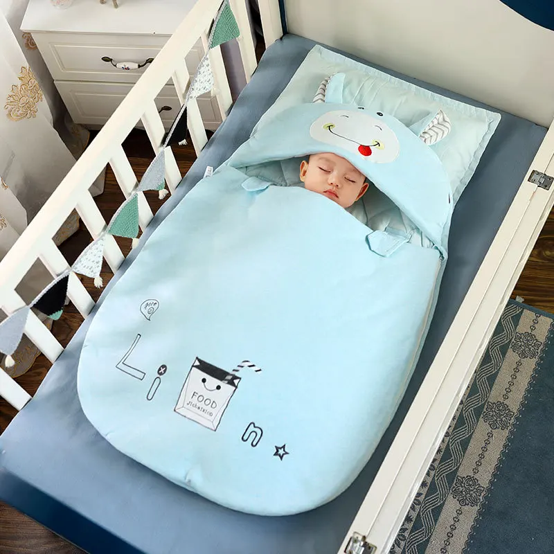 Baby Sleeping Bag Toddlers Fall Winter Pure Cotton Anti-kick Baby Belly Guard Anti-startle Warm Comfortable Breathable Swaddling