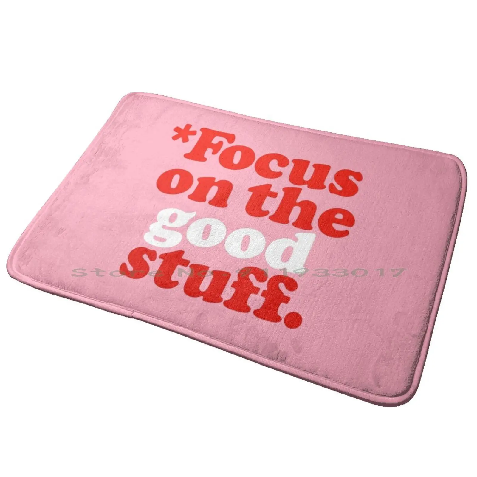 On The Good Stuff {pink & Red Version} Entrance Door Mat Bath Mat Rug On The Good Stuff Inspiring Quote Inspirational Quote