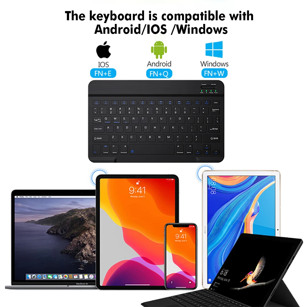 Imagem -02 - Tablet Teclado sem Fio para Ipad Pro 2023 11 12.9 10.5 Teclado Bluetooth para Ipad 8th 6th ar para Macbook