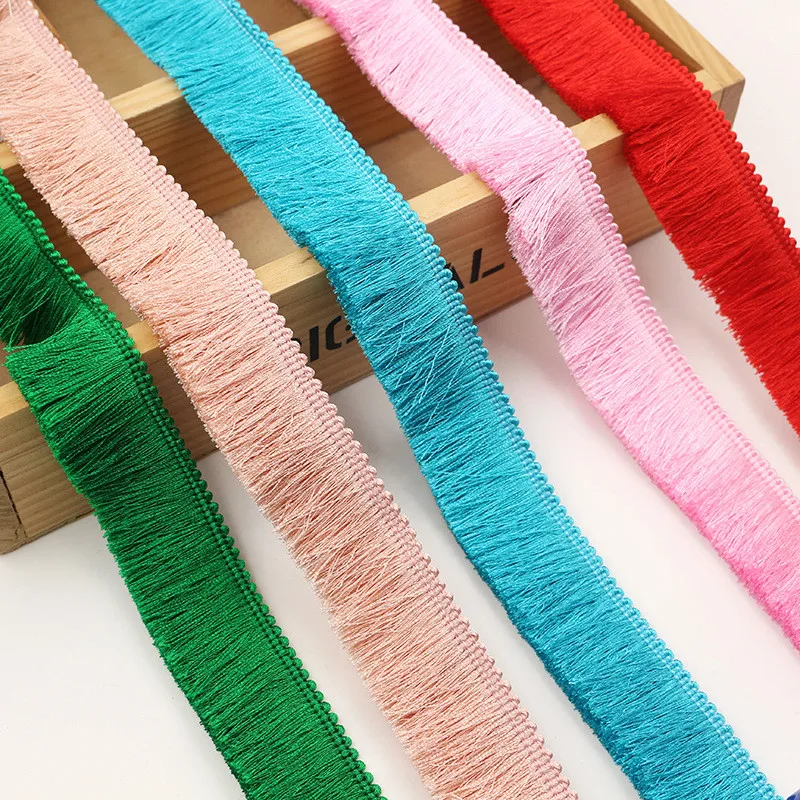 2CM Width Lace Fringe Trim Tassel Cotton Fringe Trimming for Diy Latin Dress Stage Clothes Garden Accessories Lace Ribbon 1yard