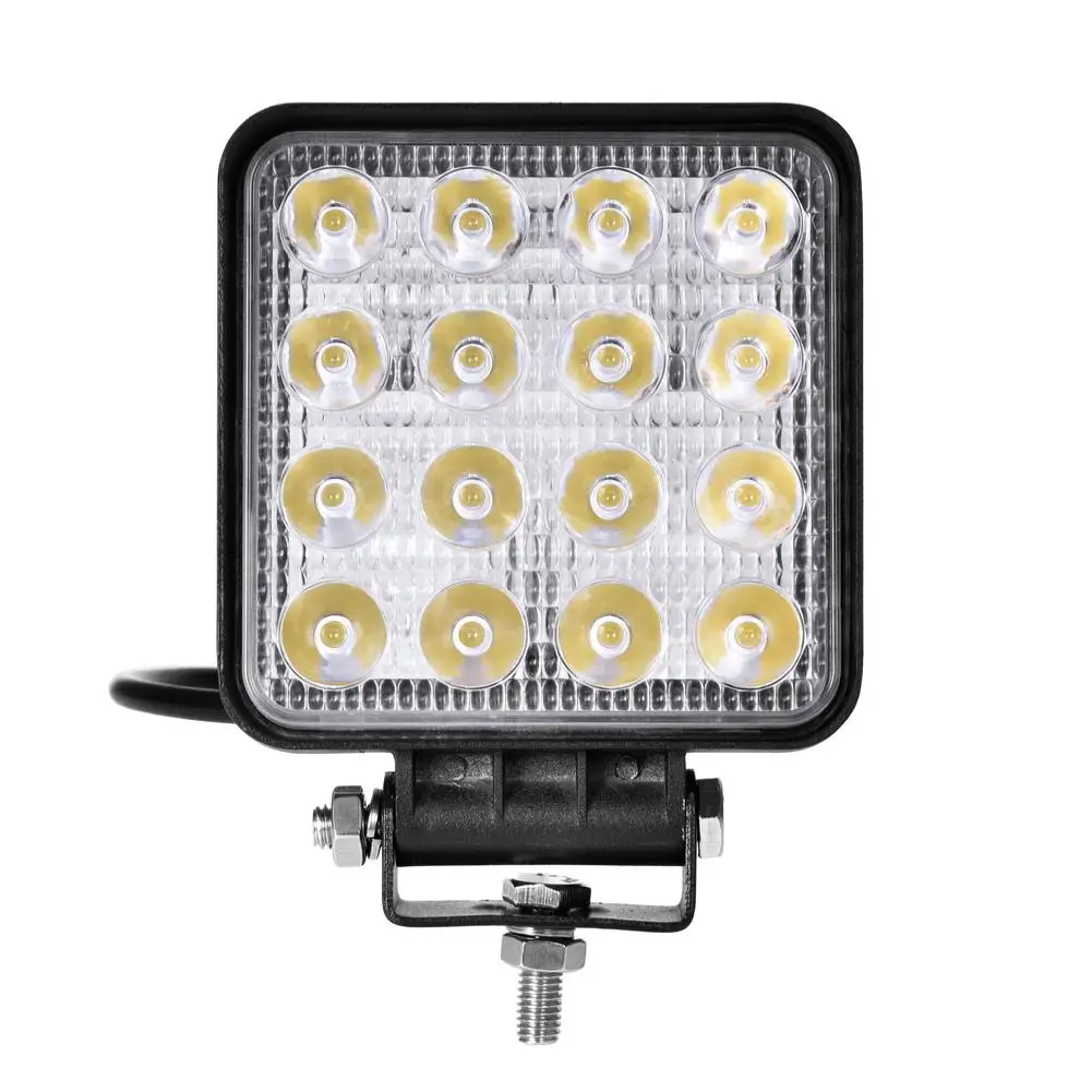 

Universal LED Car Truck Work Light D2 48W Cool White 6500K Square Die-cast Off-road Work Lamp DC 12-24V