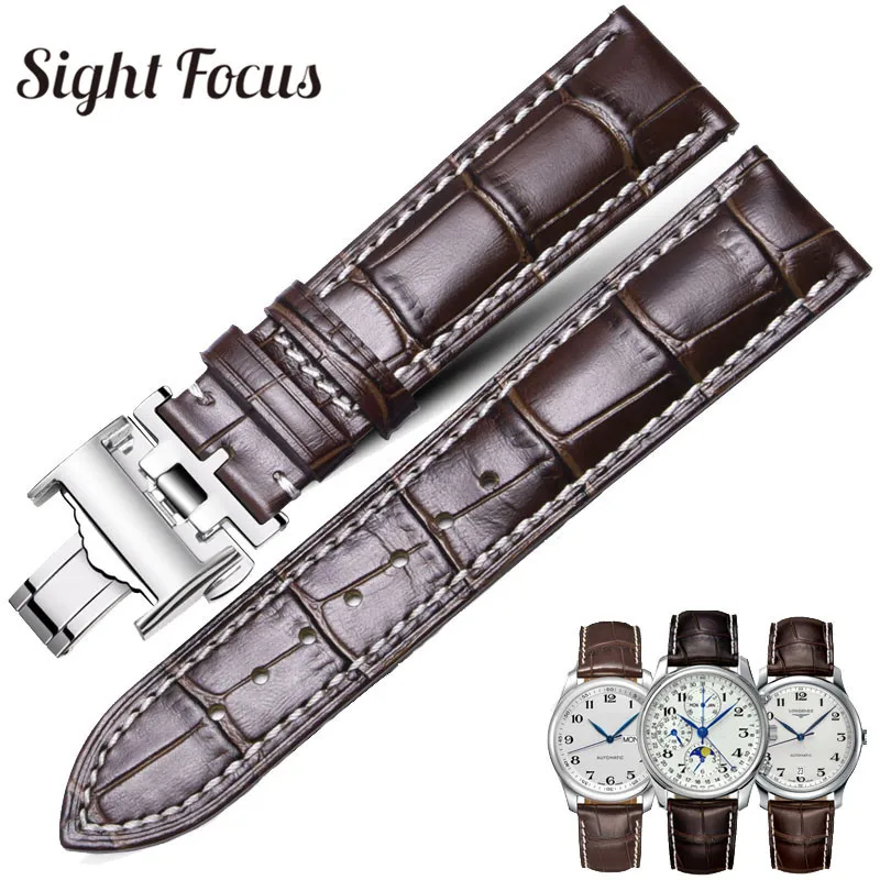 

14 15 18 19 20 21 22mm Genuine Calfskin Watchband for Longines Master L2 L4 L2.628/L2.673 Cowhide Leather Watch Strap Bracelet