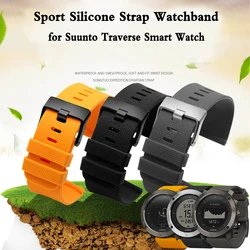 24mm Sport Silicone Strap Watchband Men Outdoor Waterproof Rubber Replacement Bracelet Belt Band for Suunto Traverse Smart Watch