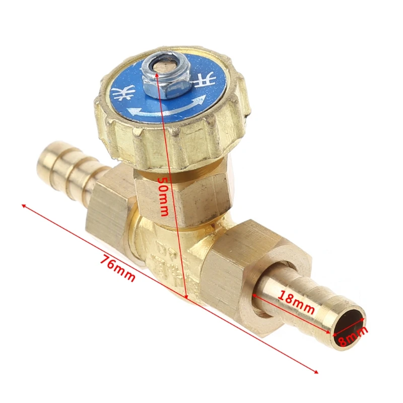 ข้อศอกเข็มทองเหลืองวาล์ว8มม.ตัวปรับแก๊สโพรเพนบิวเทน Barbed Spigots 1 Mpa