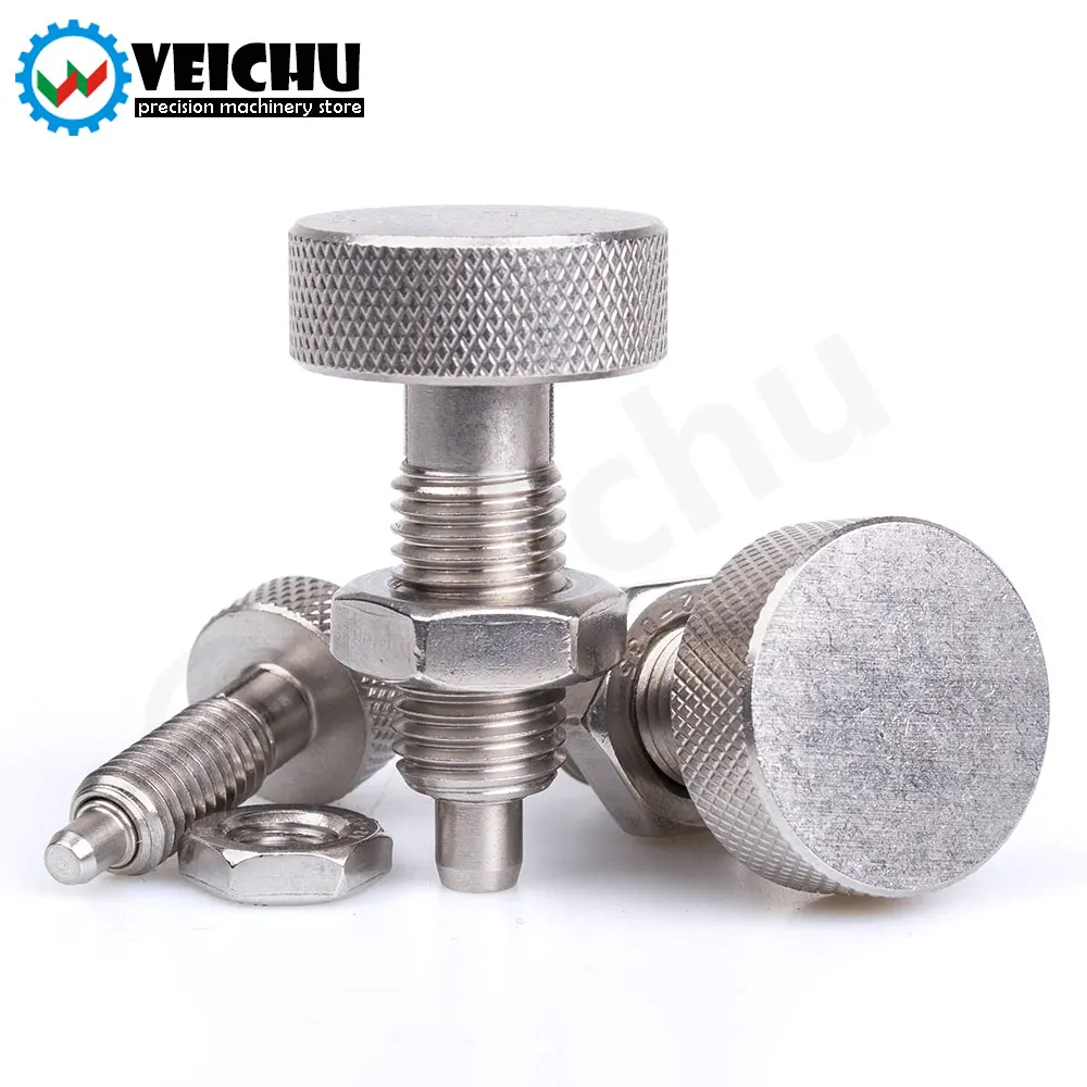 VCN230-CN In-Stock Stainless Steel Knurled Knob Plungers Spring Plunger Self-locking Screw Bolts With Nuts