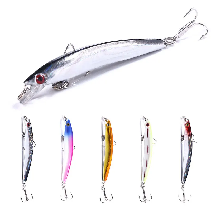 HENGJIA 1PC 8cm 5g Minnow Fishing Lure 5 Colors Artificial Hard Bait Swimbait Pesca Fishing Tackle