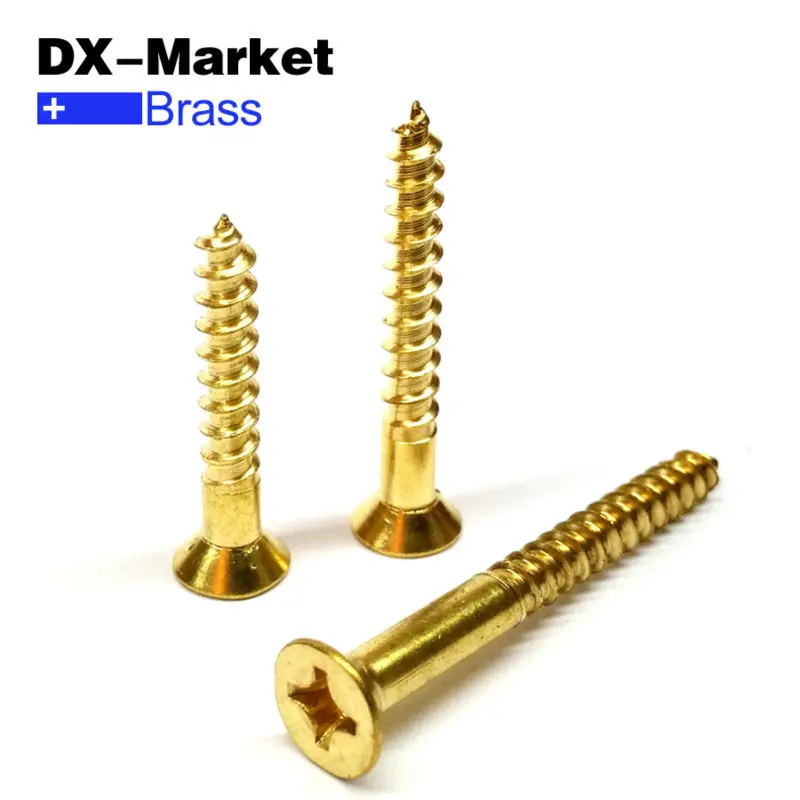 Pure Brass Phillips Countersunk Head Screw ,m2 m2.5 m3 m3.5 m4 m4.5 m5 m6 Self Tapping Phillips Wood Screws ,A048