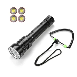 SolarStorm-Lampe de poche de plongée sous-marine à LED, lampe torche étanche, DX4S, IPX8, 4x inj, 3 modes, 4500 lumens, 26650