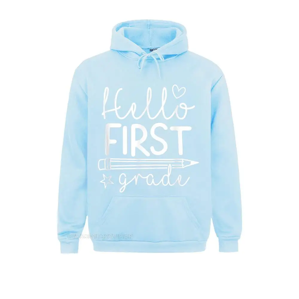 Hello First Grade Teacher Hoodie Male Long Sleeve Hoodies 3D Style Summer Fall Sweatshirts Fashionable Hoods Prevalent