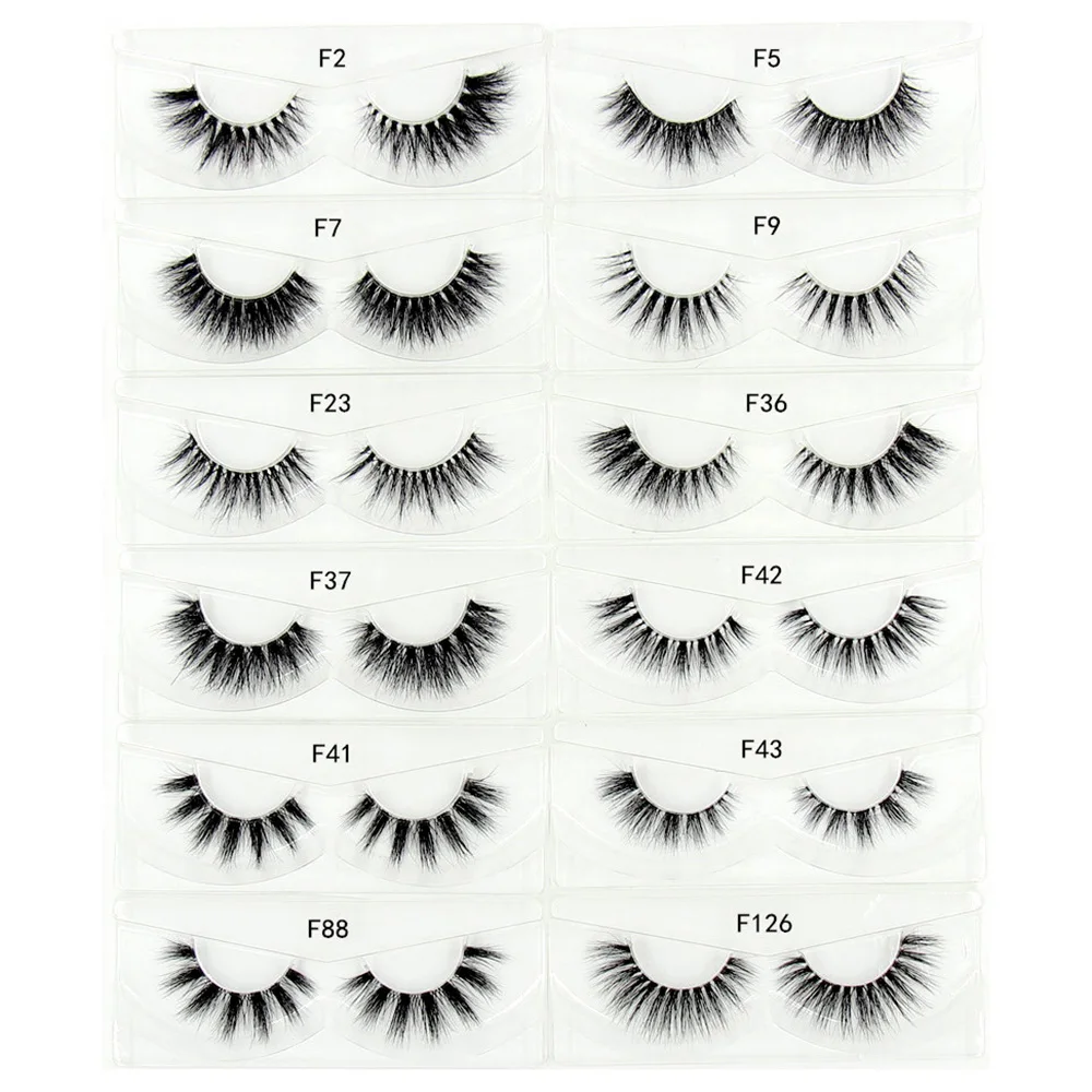 AMAOLAS Mink Eyelashes 3D Mink Lashes Natural False Eyelashes Full Strip Lashes Transparent Band Eyelashes 12 Styles Eye Lashes