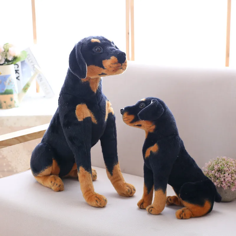 Stuffed Likelike Rottweiler dog Plush toy simulation Army Dogs Cute Dog Doll Pet Toys Home Decor Gift For Kids birthday Gifts