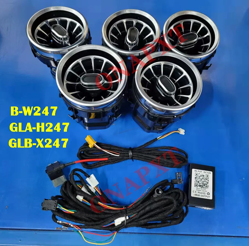 LED Für Benz A/C/E/S/V/CLA/GLA/GLC W176 W205 W213 W222 W447 W117 W156 X253 Bluetooth APP Düse Umgebungs Licht Air Vent Turbine – Detail 18