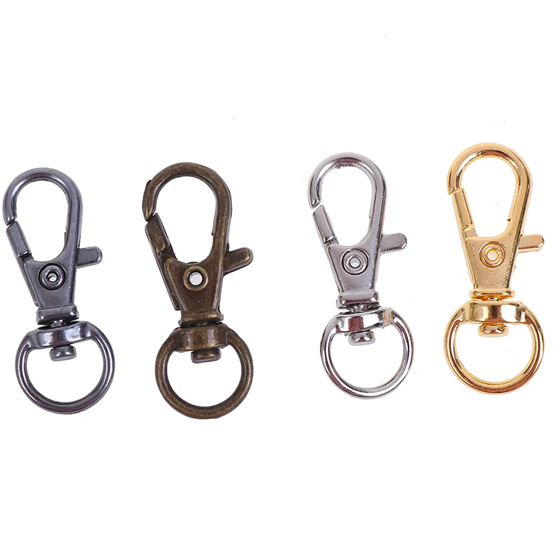 10Pcs/lot Bag Clasps Lobster Swivel Keychain Trigger Clips Snap Hook Mini Rotatable Buckle Hook Lobster