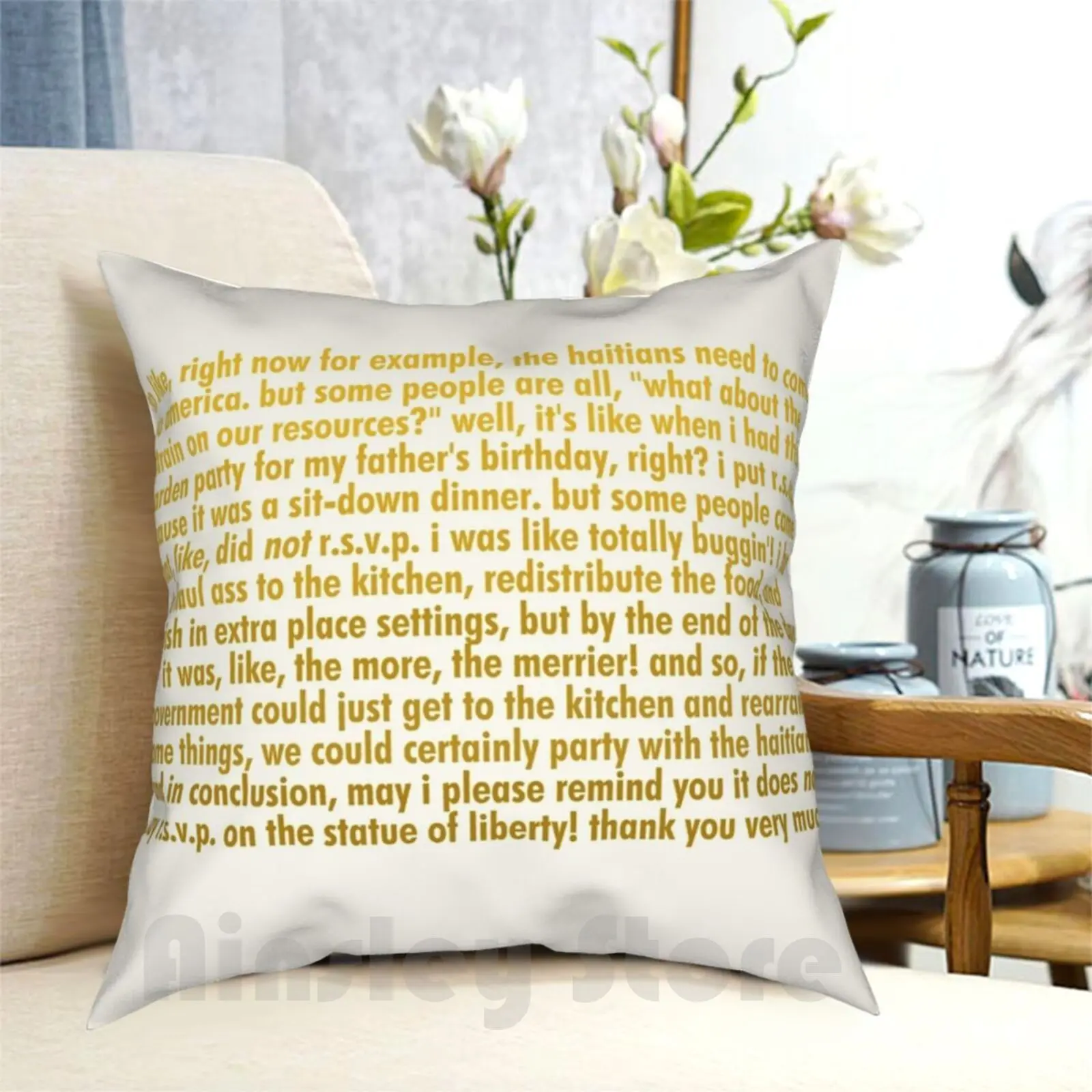 Clueless Quote-Cher'S Haiti Speech Pillow Case Printed Home Soft Throw Pillow Cher Cher Horowitz Clueless Alicia