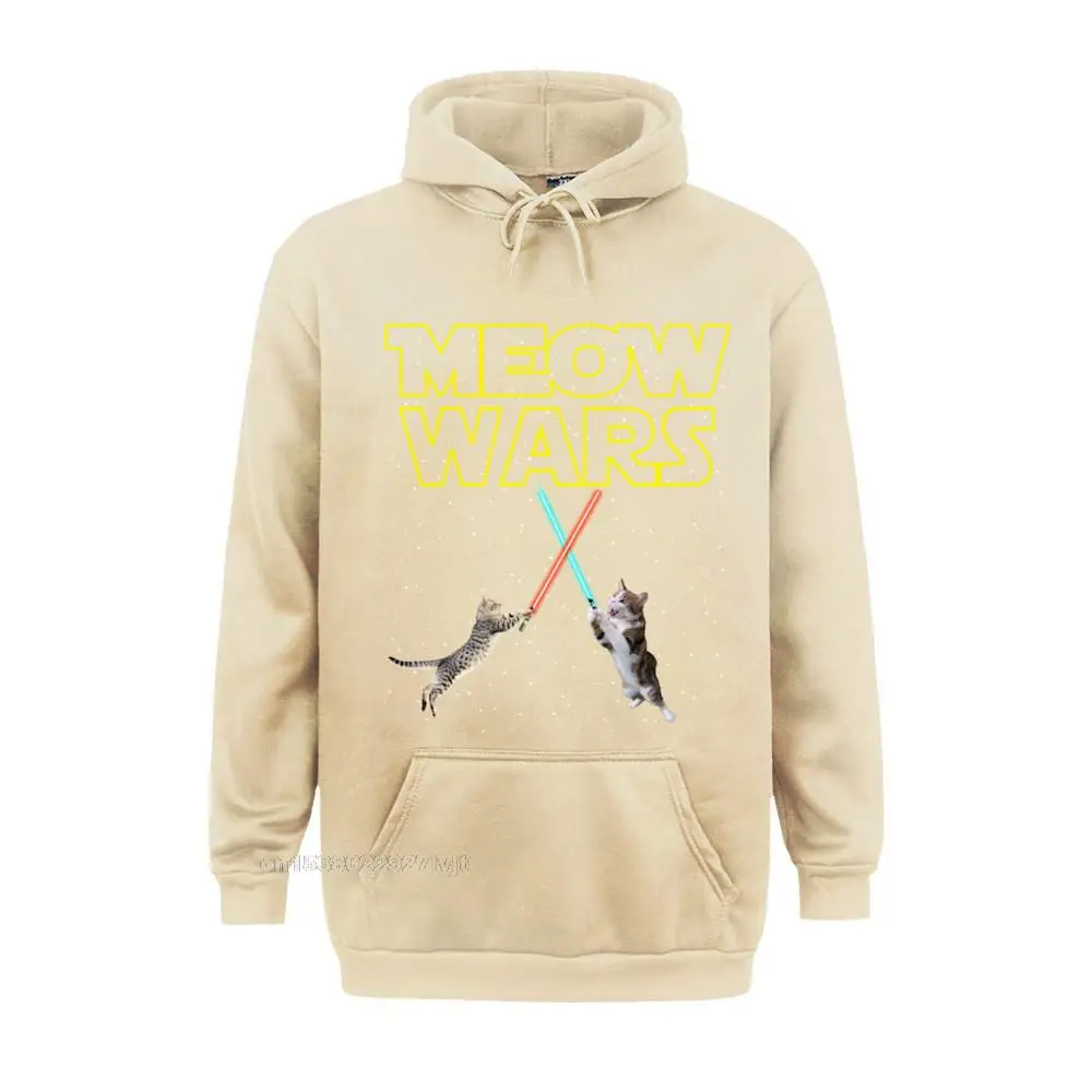 Meow Wars CaHoodie Funny Gifts For Cats Lovers Long Sleeve Hoodie Cotton Design Hoodie Cheap Man Hoodie Unique