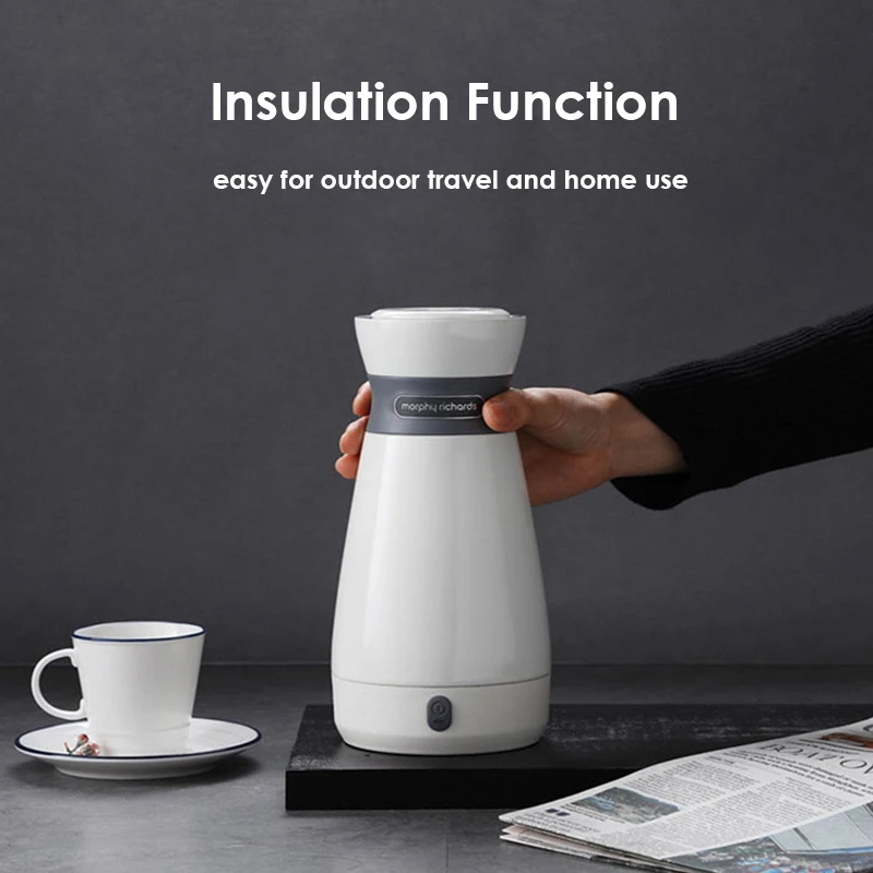 Portable Household Electric Kettle 500ml Small Travel Water Boiler 100V-240V Stainless Steel Insulation Electric Kettle