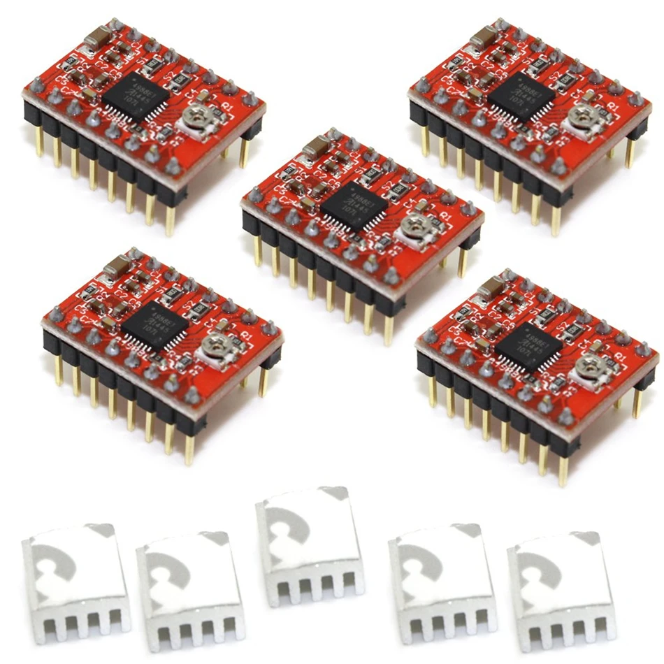 Aokin DRV8825 Stepper Motor Driver Module with Heat Sink Stepper Motor Driver Module A4988 For 3D Printer Rrerap Ramps 1.4