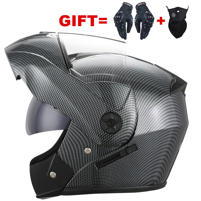 

2020 Professional motocross Flip Up Helmet Casco Capacete for adults Modular Dual Lens for man for women Motorcycle Casque Moto