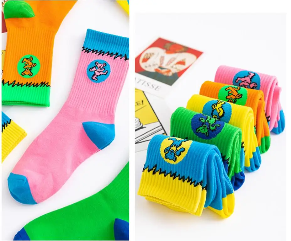 3 paare/schachtel Mode Männer und Frauen Mode Persönlichkeit bunte sb Dunkl Tanz Bär Match Gezeiten Jugend Socken Geschenk paket – Detail 8
