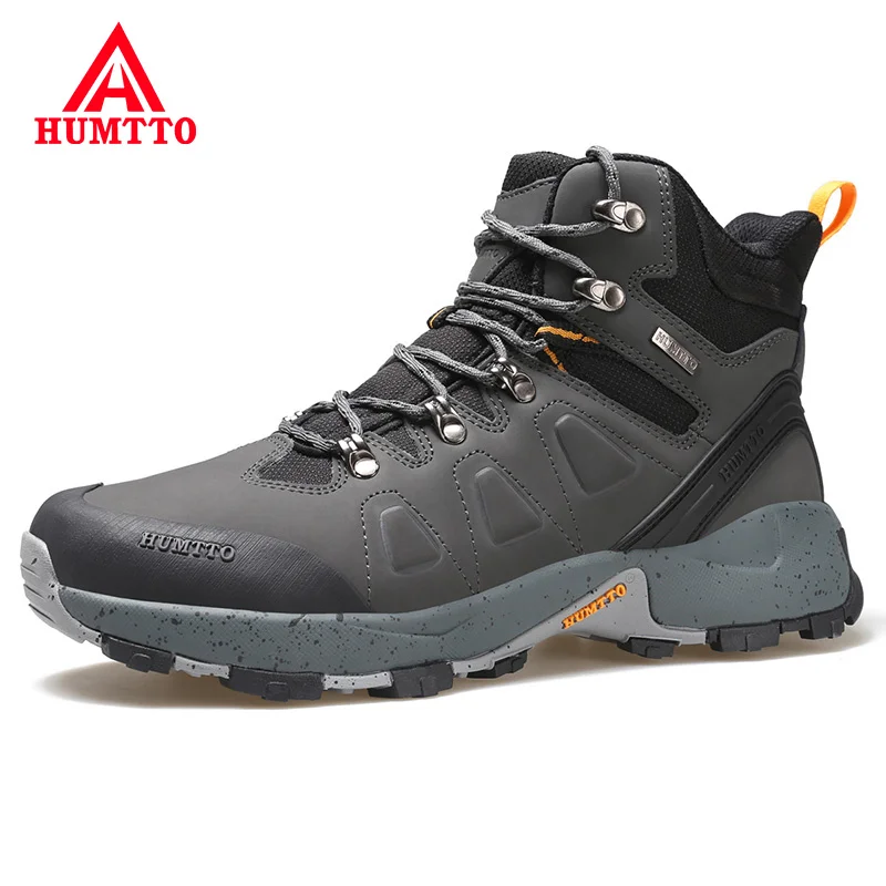 

HUMTTO Hiking Shoes Leather Waterproof Climbing Sneakers for Men 2021 Sport Hunting Trekking Boots Breathable Outdoor Mens Shoes