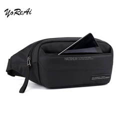 Sac banane décontracté avec lettre pour homme, sac de ceinture extérieur, sac à main de voyage, sacs initiés Bumbag, bandoulière, fermeture éclair, poitrine, téléphone, poudres, garçon