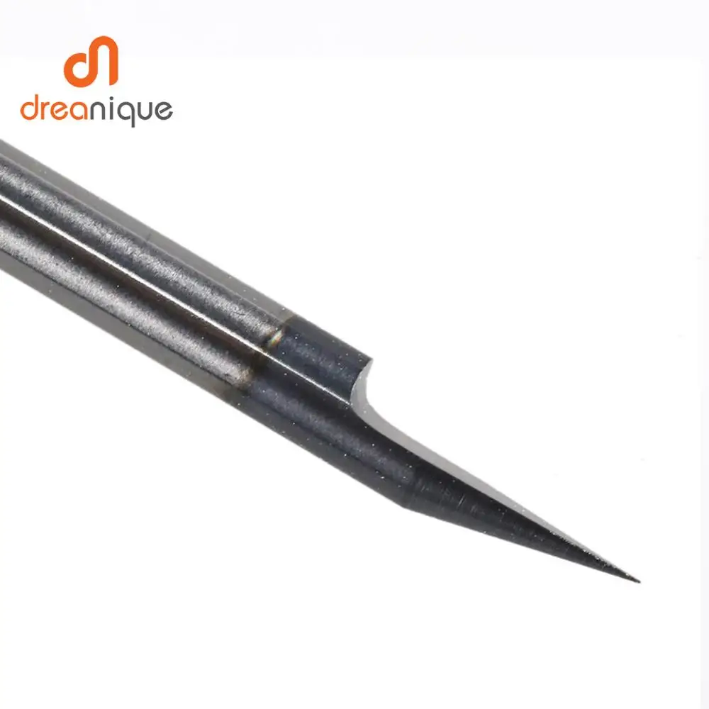 Imagem -02 - Fundo Plano Carboneto Pcb Gravura Bit 3.175 30 0.2 Mm0.1 mm Cnc Roteador Ferramenta para Aço de Bronze Aço Inoxidável Haste Alemã Peças Lote