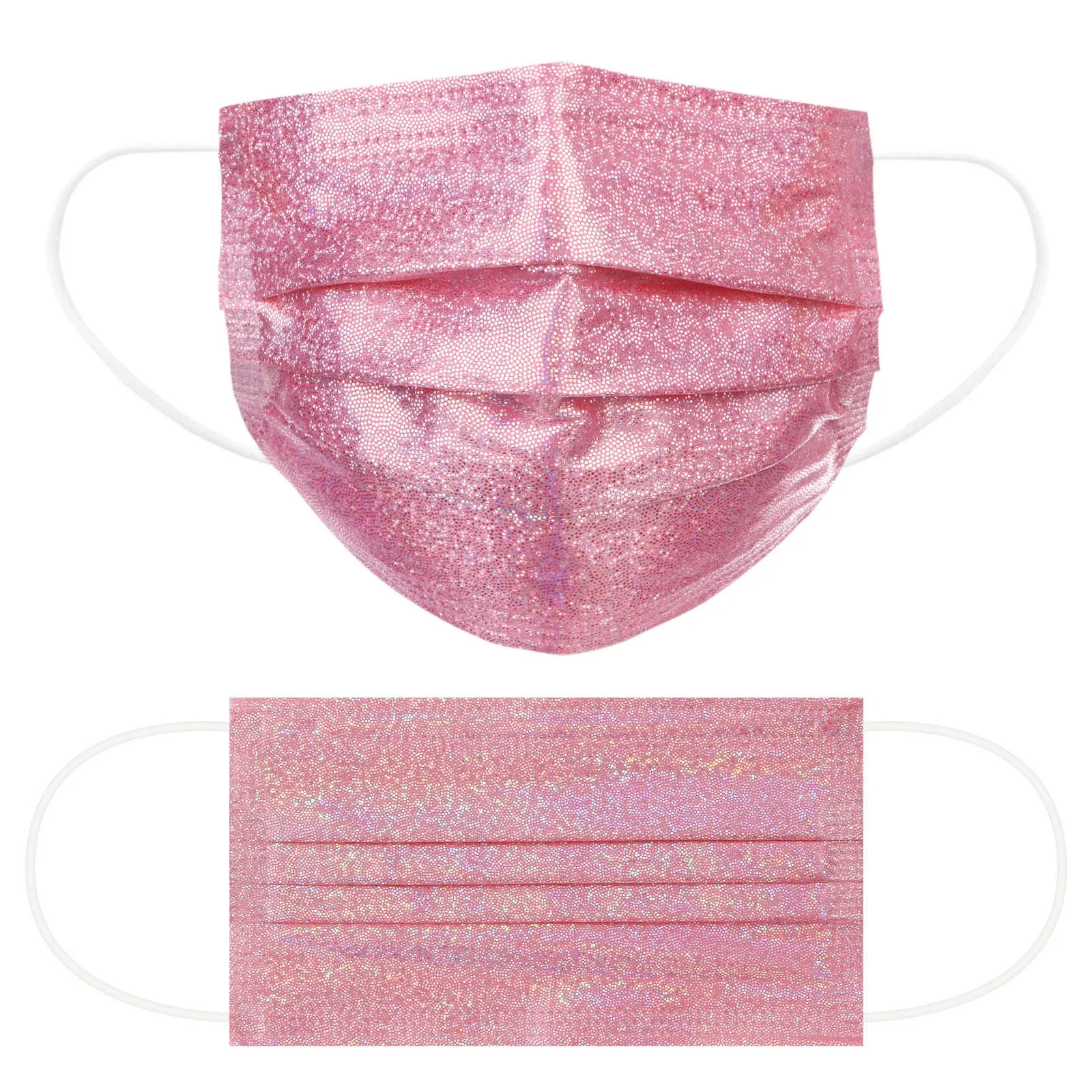 Disposable Mask Breathable Glittering Rainbow Cloth Mask Dual Layers Fabric Nano Cloth Filtering Protection  Face Block Cover