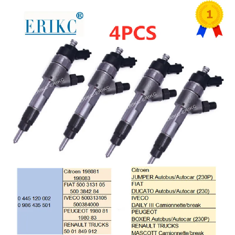 

4PCS 0445120002 Original Diesel Fuel Injector 0 445 120 002 Fuel Sprayer Injection for IVECO DAILY FIAT Citroen PEUGEOT RENAULT