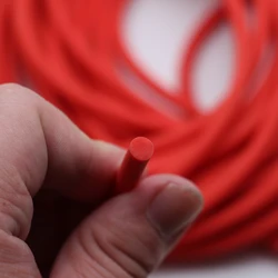 Smycz-fishing lanyard, 5-10meters diameter 5.5mm, red color, solid elastic rubber, retractable rope