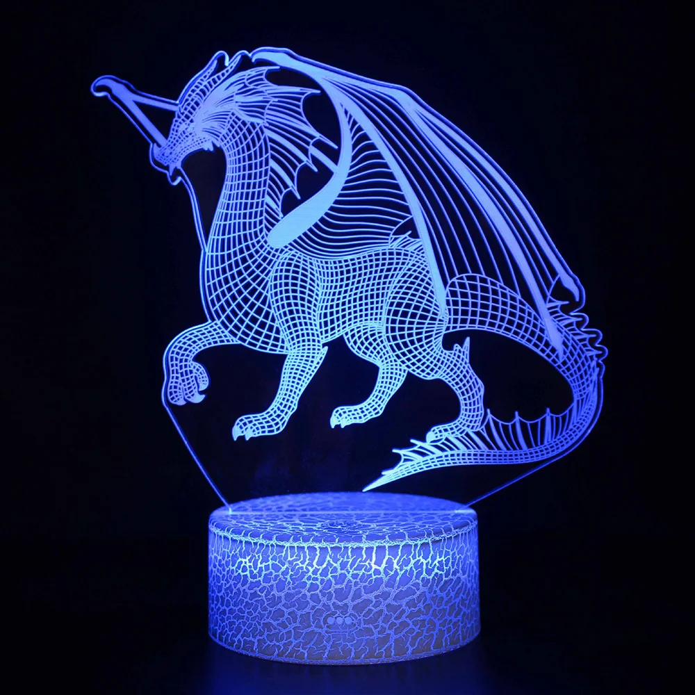 

Dinosaur 3D LED Night Light Desk Nightlight Remote Table Lamp Decor Gifts for Baby Kids Child Birthday Holiday Girl Friend USB