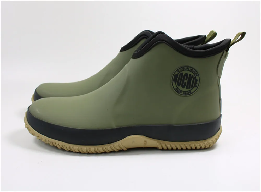 Fly Fishing Shoes Rain Boots Short Student Rain Shoes Outdoor Anti-slip Waterproof Rubber Sole Rock Fishing Waders Wind Protect