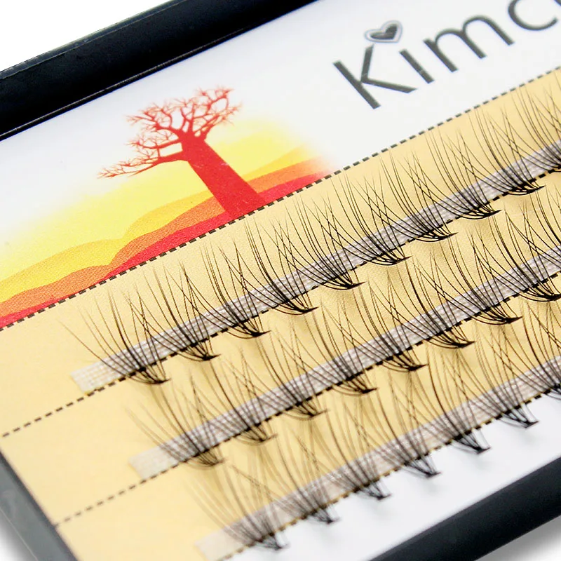 Kimcci 1Trays 10D Natural Long Black Faux Eyelash Extension Individual False Lashes Grafting Eyelashes Makeup Eye Beauty Cilia