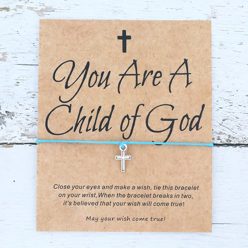 الطفل من الله الصليب سوار التواصل الصليب سوار الدينية الدينية مجوهرات للنساء الرجال الصداقة الإيمان سوار هدية #3