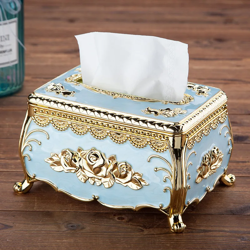 

European style acrylic tissue box luxury KTV hotel tissue box tissue rack desk accessories home office bar desktop tissue