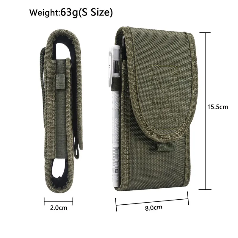 Outdoor Universal 600D Waterproof Nylon Mobile Phone Bag For iPhone 12 11 pro XS Max 6 7 8 plus XR X Military Tactical Pouch